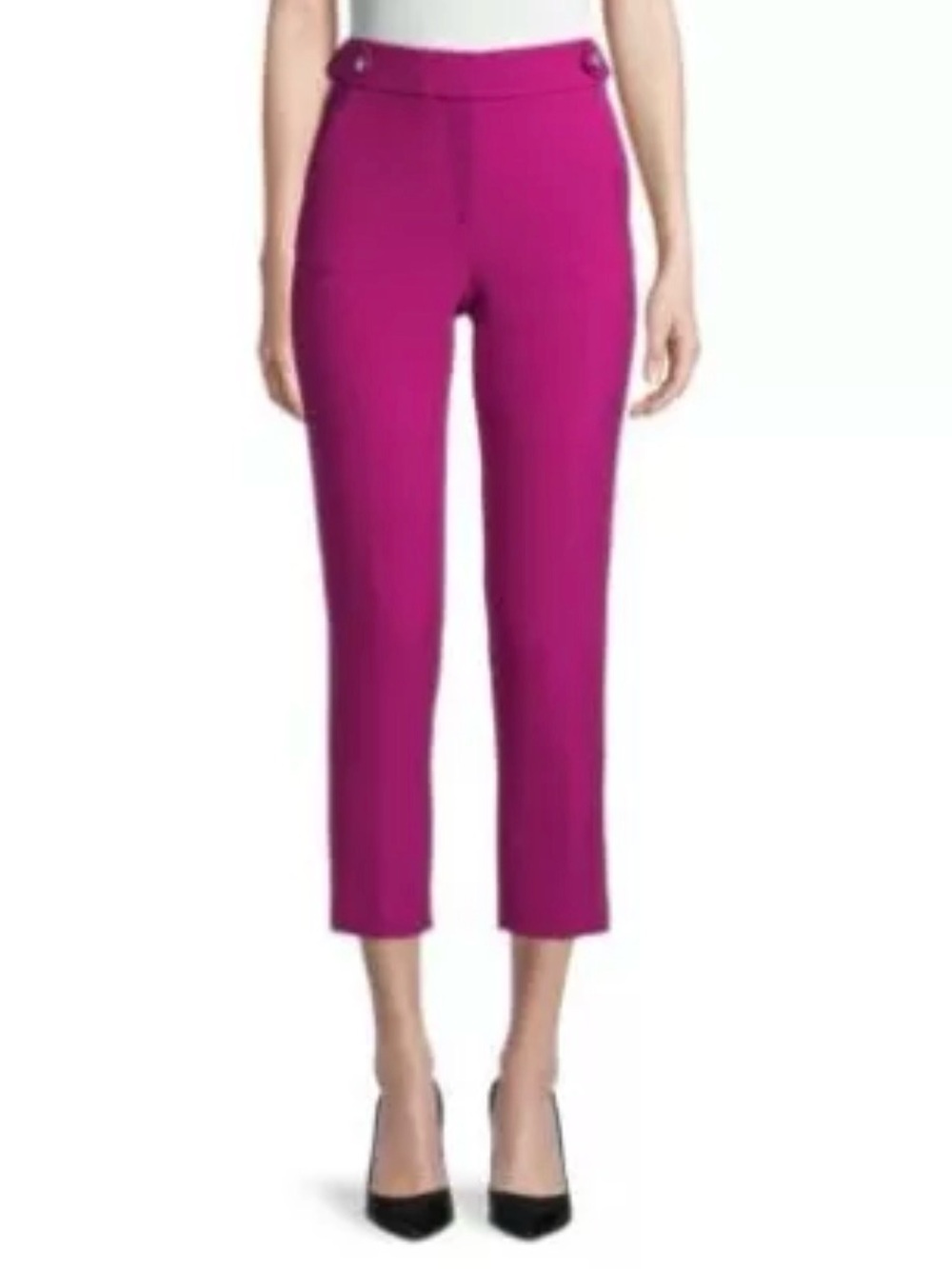 Veronica Beard Magenta Cropped Straight-Leg Pants
Size 10